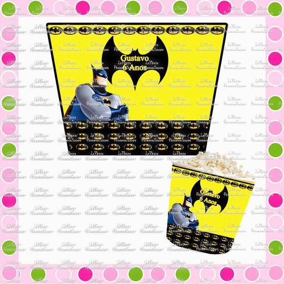 Rótulo Balde de Pipoca Batman