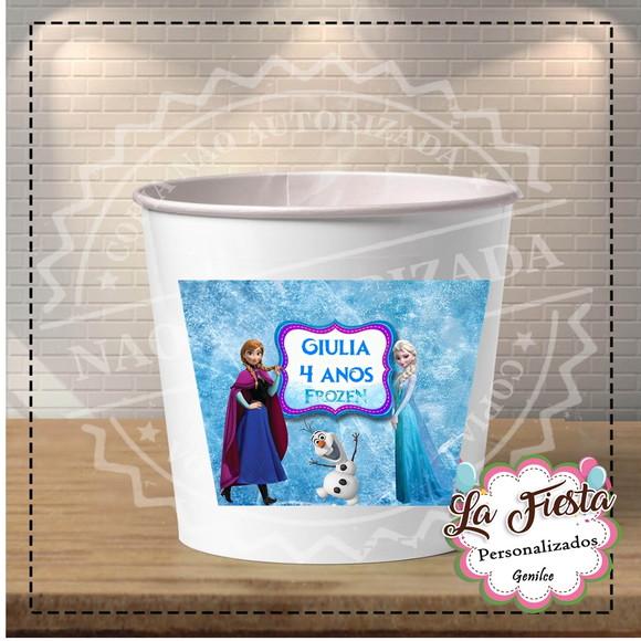 Rotulo Balde de Pipoca Frozen