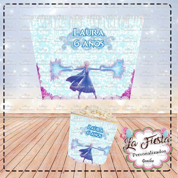 Rotulo Balde de Pipoca Frozen II