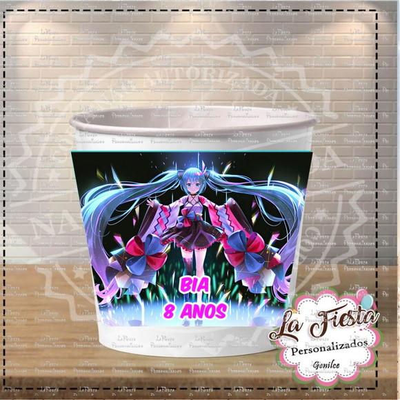 Rotulo Balde de Pipoca Hatsune Miku