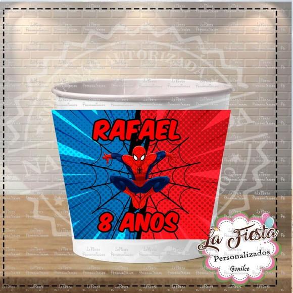 Rotulo Balde de Pipoca Homem Aranha