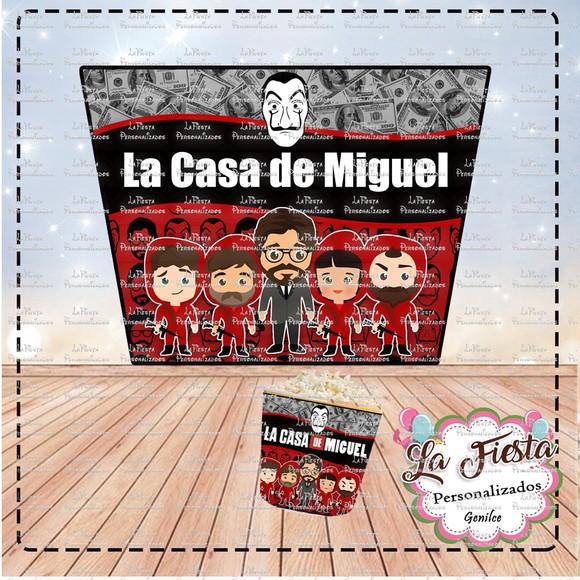 Rotulo Balde de Pipoca La Casa de Papel