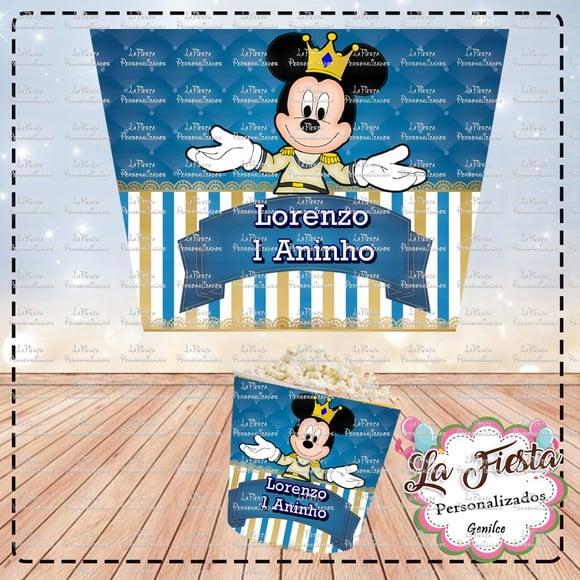 Rotulo Balde de Pipoca Mickey Realeza
