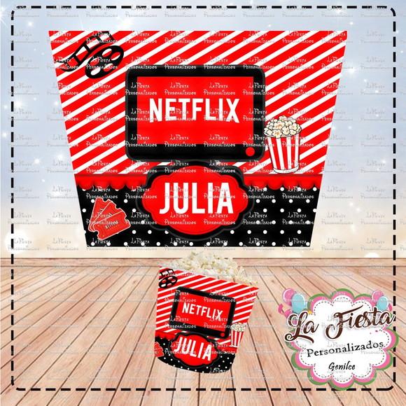 Rotulo Balde de Pipoca Netflix