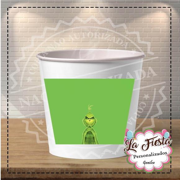 Rotulo Balde de Pipoca o Grinch