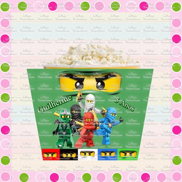 Rotulo Balde de Pipoca Ninjago