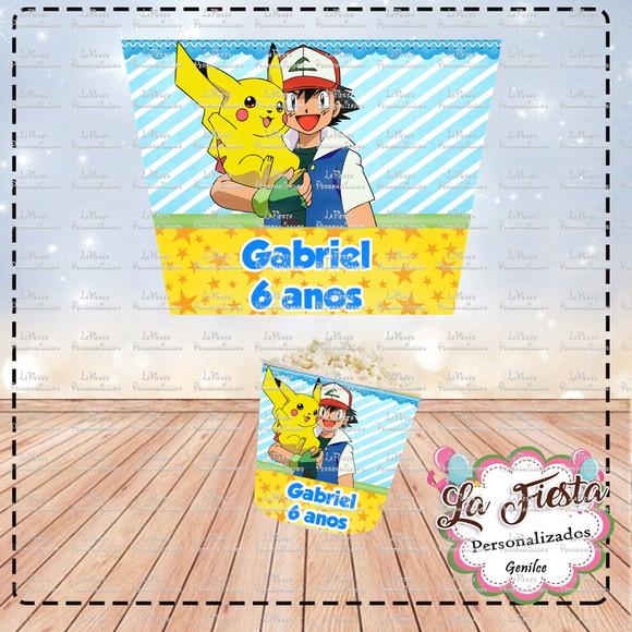 Rotulo Balde de Pipoca Pokémon