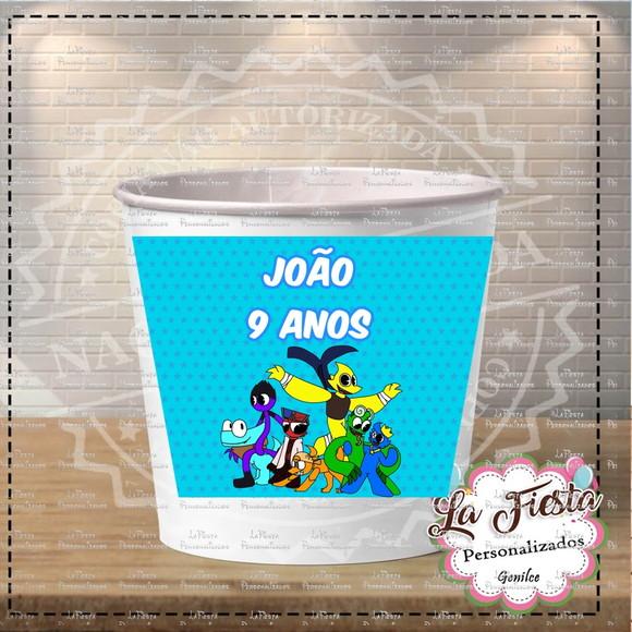 Rotulo Balde de Pipoca Rainbow Friends
