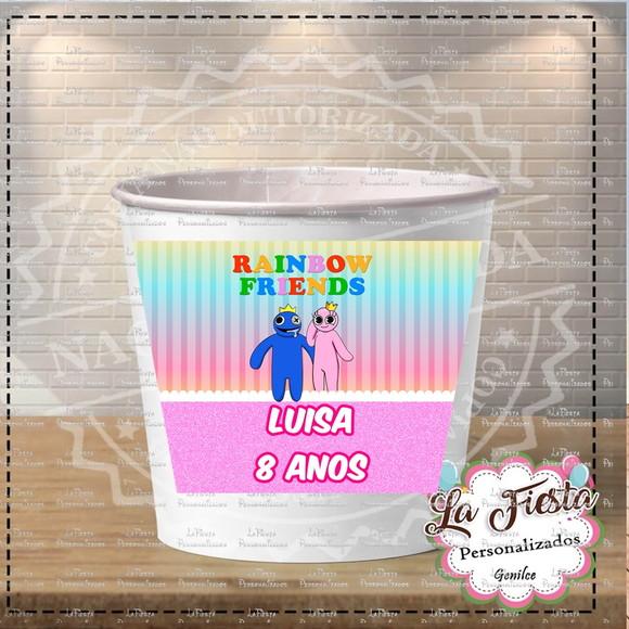 Rotulo Balde de Pipoca Rainbow Friends
