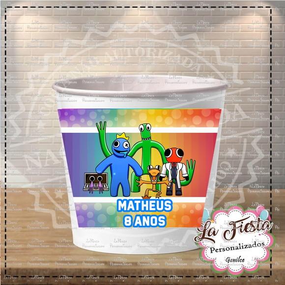 Rotulo Balde de Pipoca Rainbow Friends