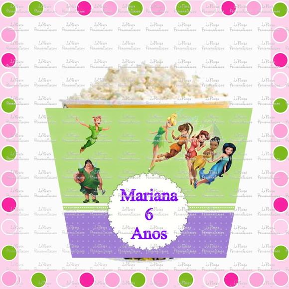 Rotulo Balde de Pipoca Sininho Tinker Bell