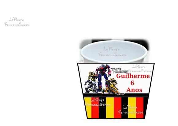 Rotulo Balde de Pipoca Transfomers 1,5 l