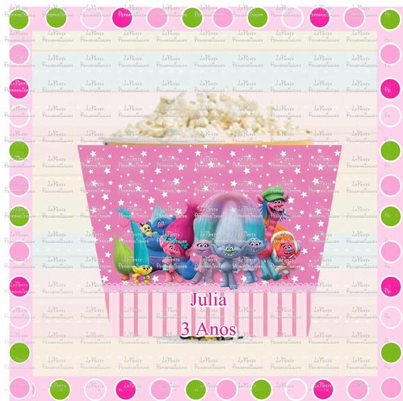 Rotulo Balde de Pipoca Trolls
