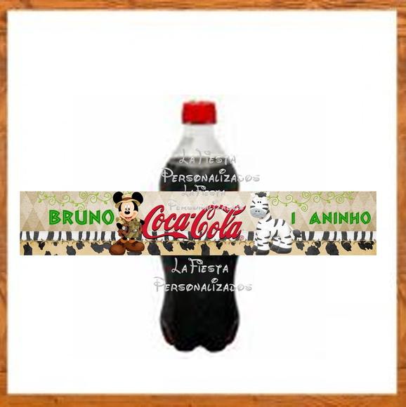 Rótulo Coca Cola Mickey Safari