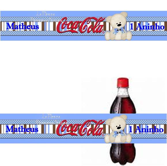 Rótulo Coca Cola Ursinho   19,5x3,5 Cm;