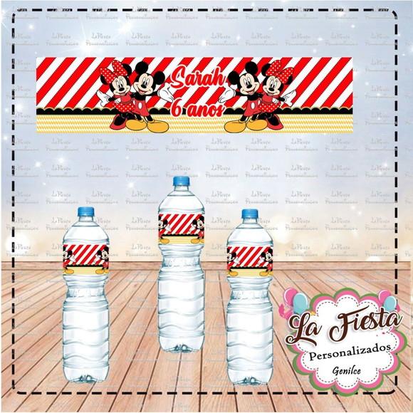Rotulo para Água Mickey e Minnie