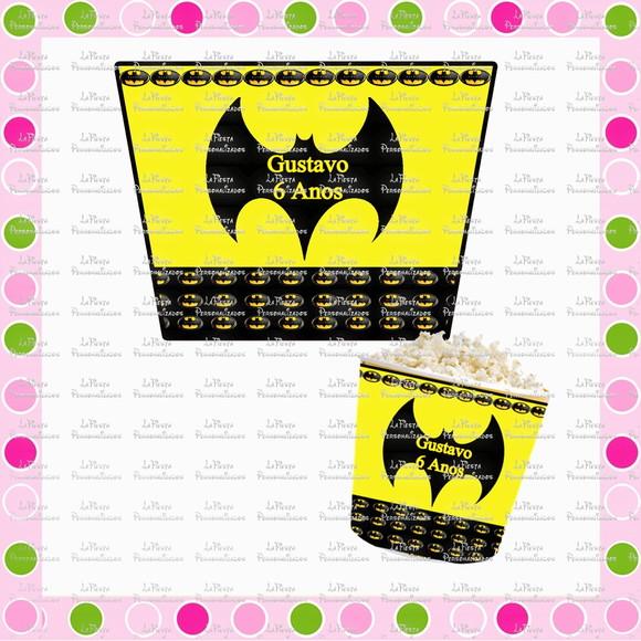 Rótulo para Balde de Pipoca Batman