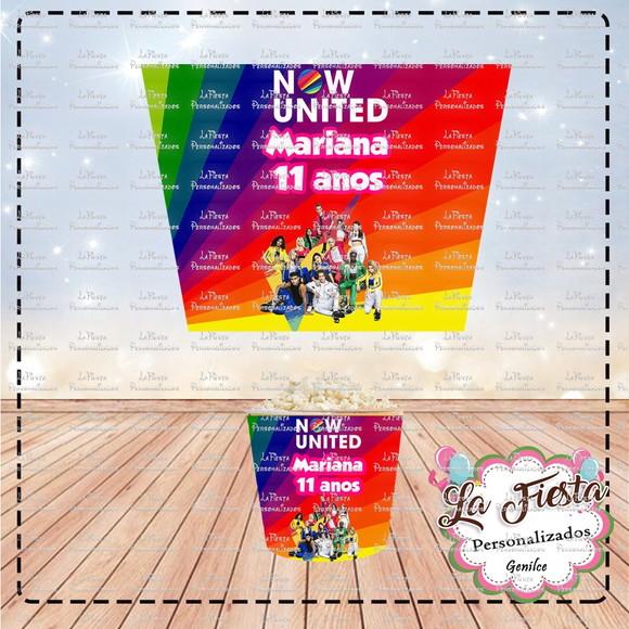 Rotulo para Balde de Pipoca Banda Now United