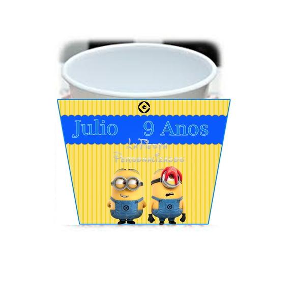 Rotulo Para Balde De Pipoca Minions 1,5