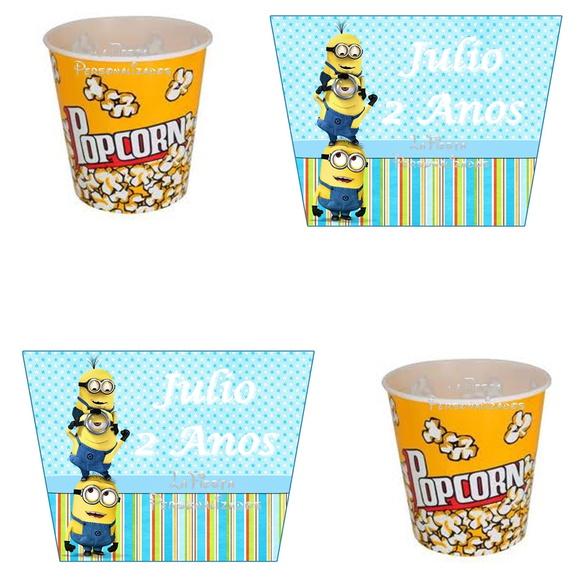 Rotulo Para Balde Pipoca Minions 1,5 l
