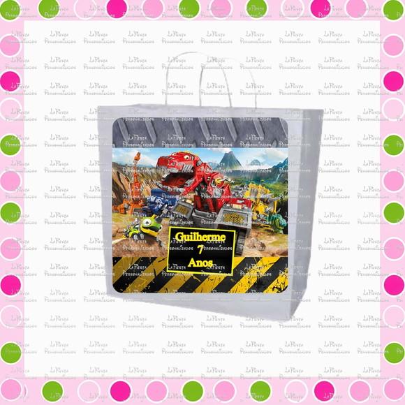 Rótulo para sacolinha adesiva Dinotrux