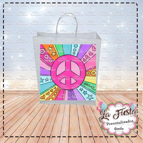 Rótulo para sacolinha adesiva Hippie