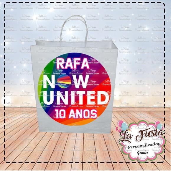 Rótulo para sacolinha adesiva Now United
