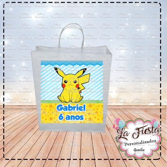 Rótulo para sacolinha adesiva Pokémon