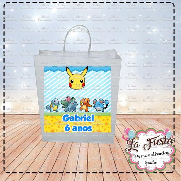 Rótulo para sacolinha adesiva Pokémon