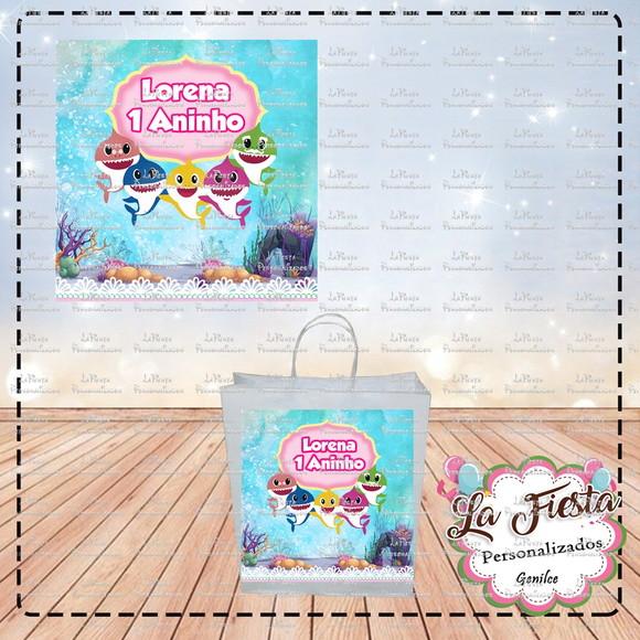 Rótulo para sacolinha Baby Shark