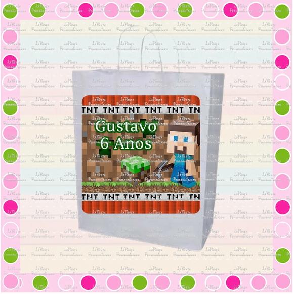 Rótulo Sacolinha Adesiva Minecraft