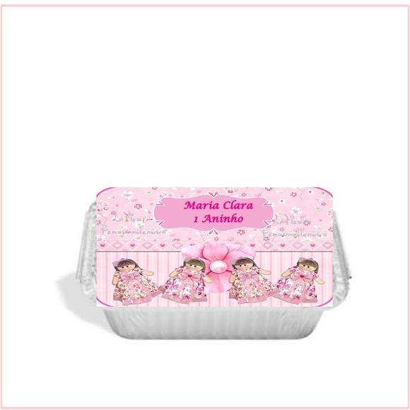 Tampa Marmita 250 ml Boneca Rosa