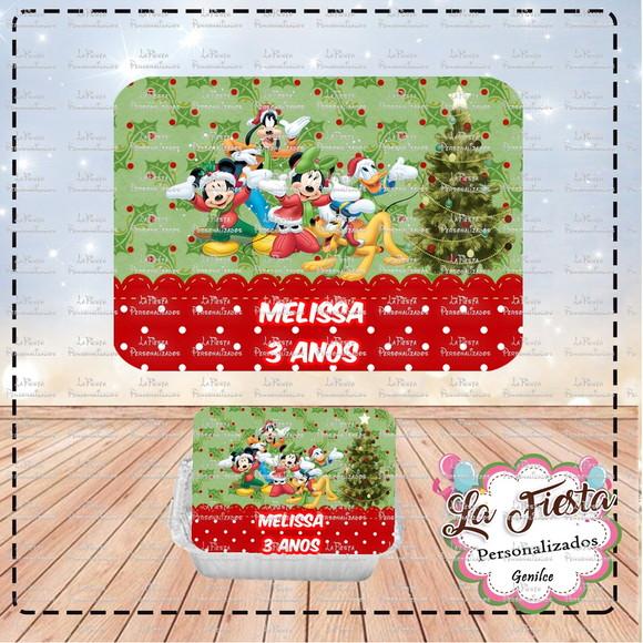 Tampa Marmita 250 Ml Mickey e Minnie Natal
