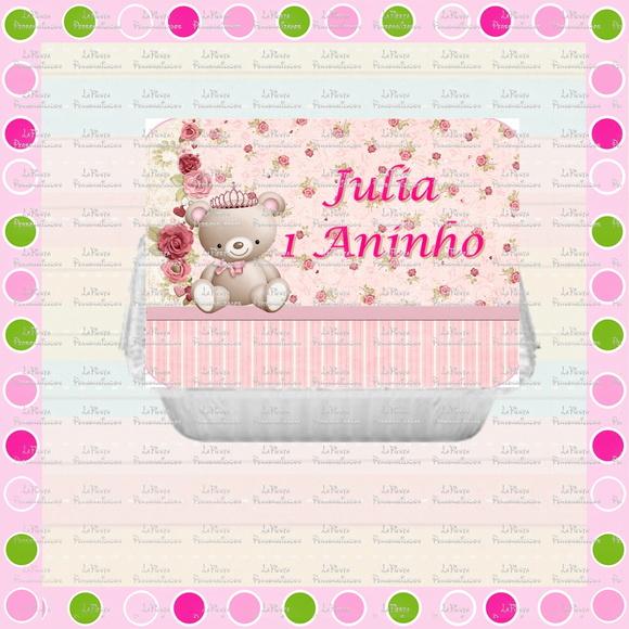 Tampa Marmita 250 Ml Ursinha Rosa