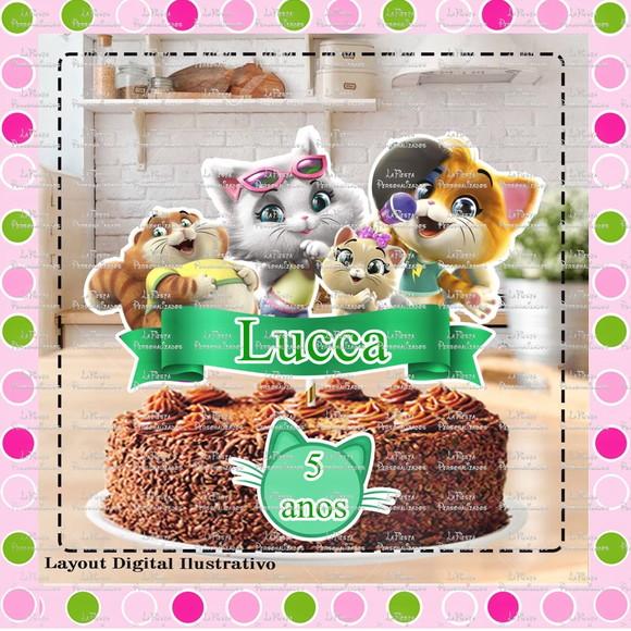 Topo de Bolo 44 Gatos