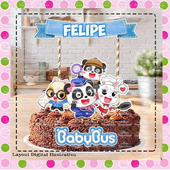 Topo de Bolo Baby Bus