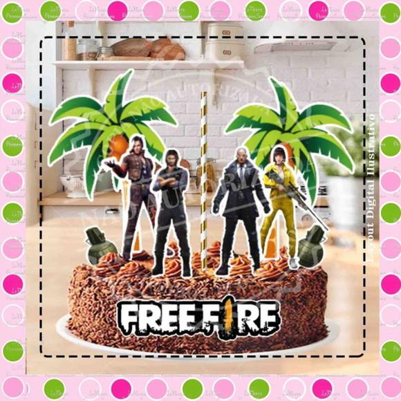 Topo de Bolo Free Fire