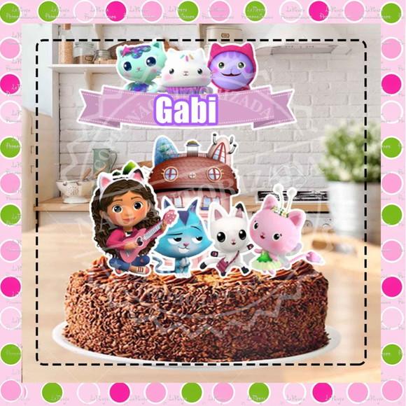 Topo de Bolo Gabby's Dollhouse