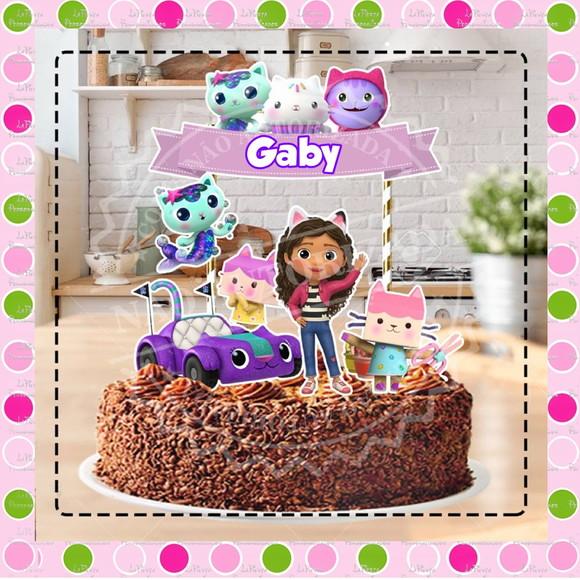 Topo de Bolo Gabby's Dollhouse