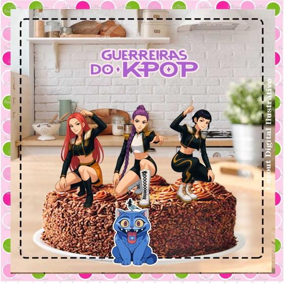 Topo de Bolo Guerreiras do Kpop