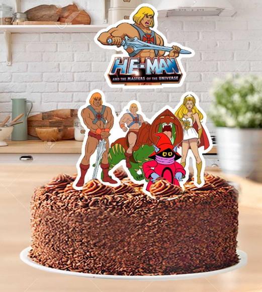 Topo de Bolo He Man e She Ra