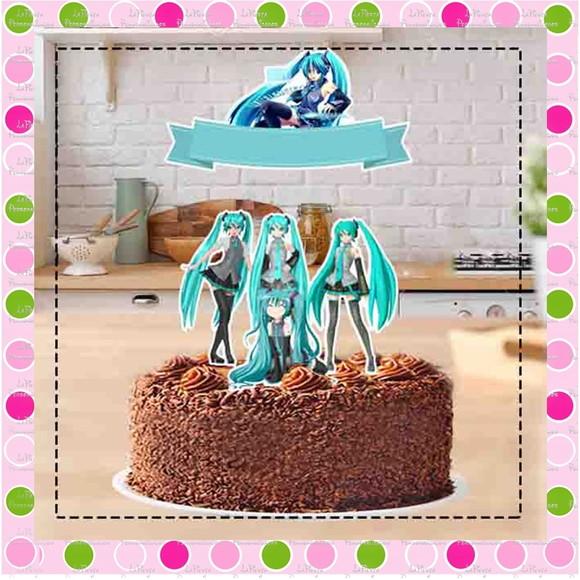 Topo de Bolo Hatsune Miku