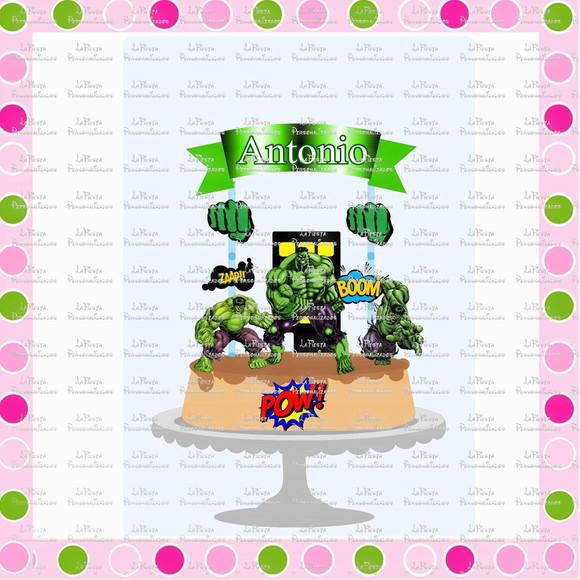 Topo de Bolo Hulk