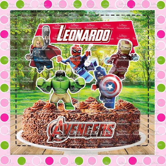 Topo de Bolo Lego Vingadores