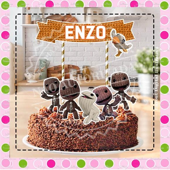 Topo de Bolo Littlebig Planet