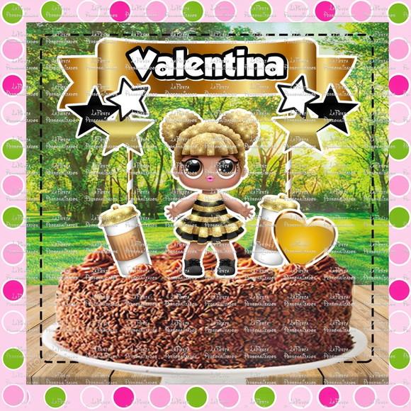 Topo de Bolo Lol Queen Bee