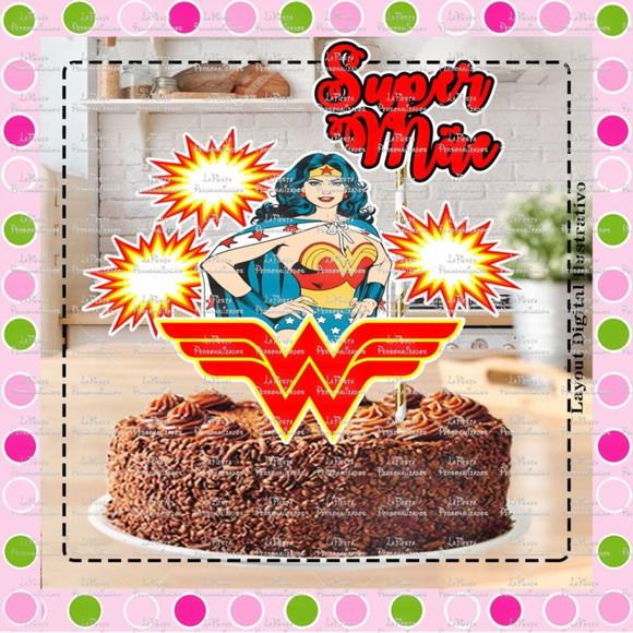 Topo de Bolo Mulher Maravilha