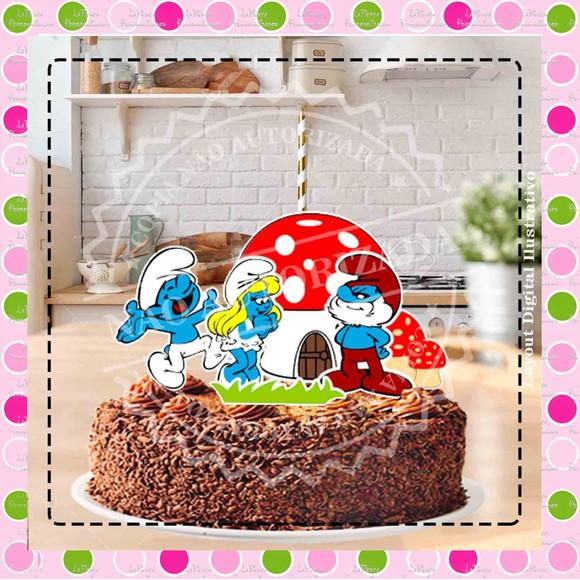 Topo de Bolo os Smurfs