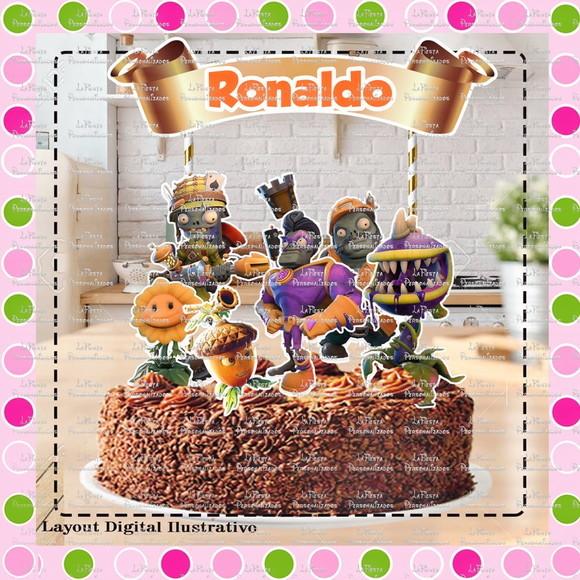 Topo de Bolo Plants Vs. Zombies