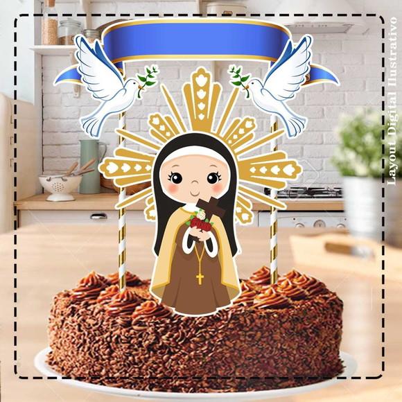 Topo de Bolo Santa Terezinha